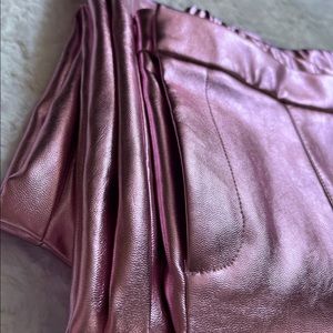 Metallic Faux Leather Wide Leg Pants 💖